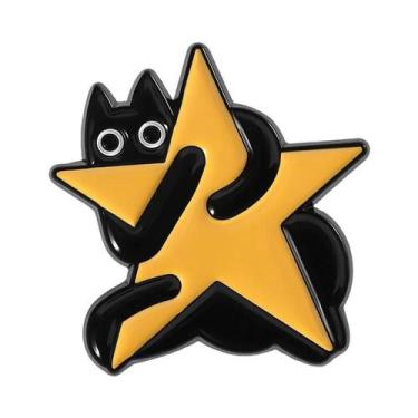 Imagem de Broche De Esmalte De Natal Com Gato Preto Engraçado E Fofo, Presente D