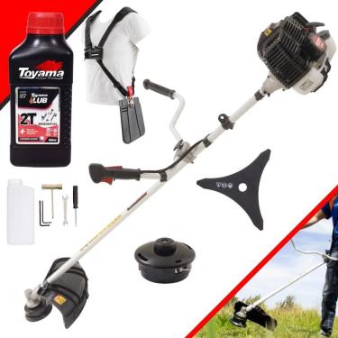 Imagem de Máquina de Cortar Grama À Gasolina Kawashima KW52-LE 52cc 2,5HP 2T Robusta e de Alta Performance Roçadeira Profissional Completa + Óleo Toyama 2T