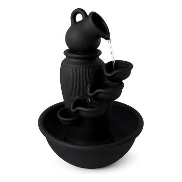 Imagem de Fonte De Agua Chafariz Para Jardim Cascata Feng Shui Preta