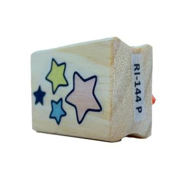 Imagem de Carimbo de Madeira Artesanal - Estrelinhas - Cod.RI-144 - Rizzo