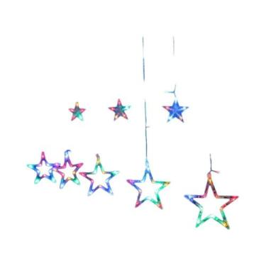 Imagem de Cortina De Luzes LED De Natal Com 138 Estrelas Em Cascata De 3,5M Para
