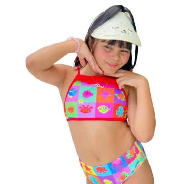Imagem de Biquini Infantil Menina Juvenil Proteção UV Verão Moda Praia - Click B