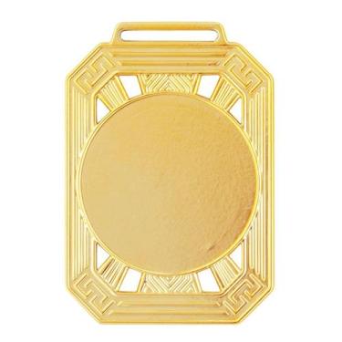 Imagem de Kit Com 10 Medalhas Vitória Lisa 80600 85x60MM Com Fita, Ouro, Único, 