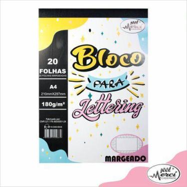 Imagem de Bloco para Lettering - Prática de Artes com 20 Páginas - Merci, Preta
