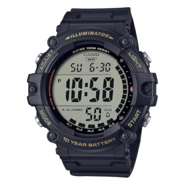 Imagem de Casio Relógio esportivo masculino de quartzo com pulseira de resina, preto, 24 (modelo: AE-1500WHX-1AVCF)