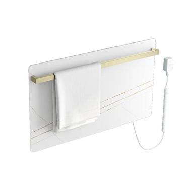 Imagem de Toalheiro de aquecimento elétrico toalheiro de aquecimento de temperatura constante inteligente toalheiro de secagem rack de banheiro toalheiro de banho montado na parede, branco