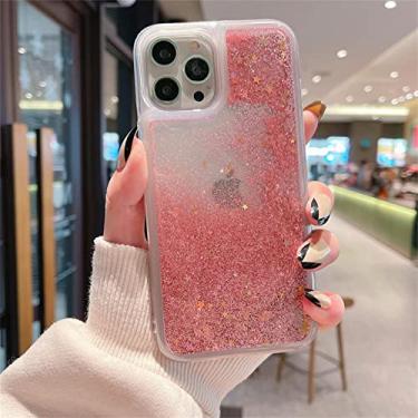 Imagem de Capa de telefone de silicone macio líquido para iPhone 14 13 12 11 Pro Max X XS XR 7 8 6 6s Plus SE 5 5s Glitter Quicksand Bling Water Cover, Dourado, Para iPhone XR