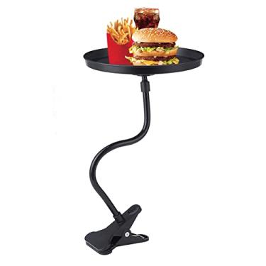 Imagem de Suporte de bandeja de carro JSCARLIFE multifuncional para alimentos e bebidas, suporte de mesa de mesa giratório de 360 graus tipo clipe para mesa de jantar bandeja de armazenamento