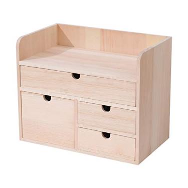 Imagem de KIZQYN Estante de livros estudante estante de mesa estante 4 camadas tipo gaveta rack de armazenamento prateleira de escritório mesa suporte de exibição banheiro caixa de armazenamento de cosméticos estante