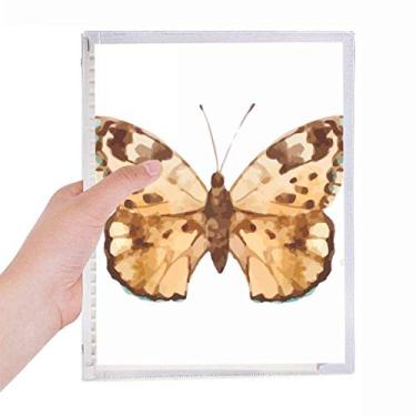 Imagem de Caderno com borboleta com asas marrons para diário de folhas soltas recarregáveis