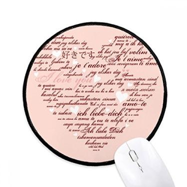 Imagem de Mouse pad de dia dos namorados rosa branco em formato de coração para computador