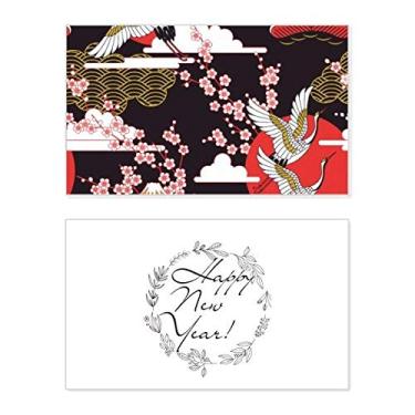 Imagem de Japan Cranes Sakura Cloud Sun Ano Novo Festival Cartão Bless Mensagem Presente