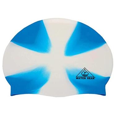 Imagem de Touca de natação de silicone Jazz Water Gear, Criss Cross White/Blue