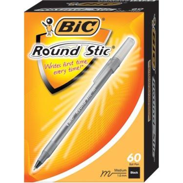 Imagem de Pacote com 4 canetas BIC USA INC BIC STIC redondas pretas