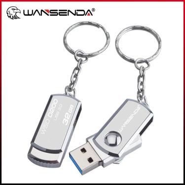 Imagem de USB 3.0 Flash Drive de aço inoxidável com chaveiro  Pendrive  Memory Stick  256GB  128GB  caneta de