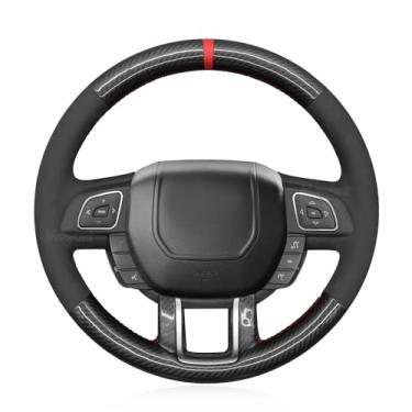 Imagem de MEWANT Capa de volante de couro PU personalizada à mão para Land Rover Range Rover Evoque I (L538) 2012-2019 / Range Rover Evoque (Coupe) 2012-2016