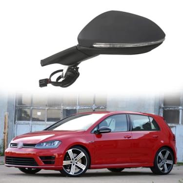 Imagem de Espelho retrovisor lateral adequado para Volkswagen VW Golf 7 MK7 2014 2015 2016 2016 Retrovisores laterais de substituição, ajuste elétrico, seta, aquecimento, dobra elétrica, luz de chão