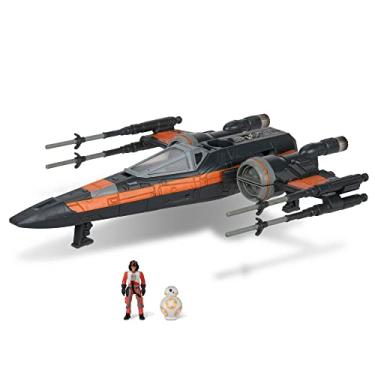 Imagem de Star Wars Micro Galaxy Squadron Poe Dameron's T-70 X-Wing - Veículo Starfighter Class de 12 cm com dois acessórios de 2,5 cm