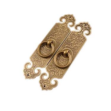 Imagem de Maçaneta de porta de cobre puro puxador de barra reta instalação de maçaneta de armário acessórios simples decoração de casa acessórios de ferragens, latão, 14 cm (bronze 12 cm)