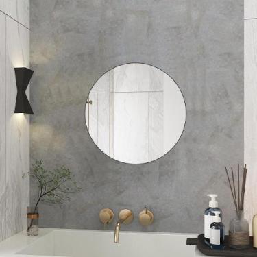 Imagem de Espelho Redondo 50cm Para Banheiro Quarto Sala Decorativo Parede Vidro