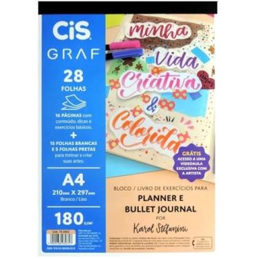 Imagem de Bloco de Papel Planner e Bullet Journal A4 180G 28 folhas, CIS, Branco