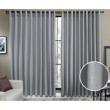 Imagem de Cortina rústica sala e quarto 4metros semi blackout cinza - Sherpa