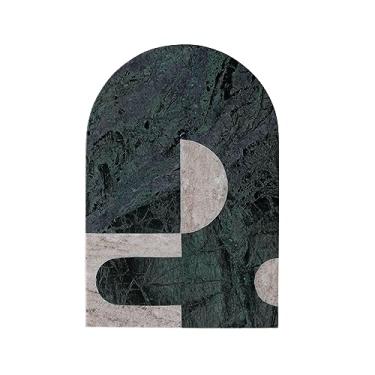 Imagem de Bloomingville Cortador de queijo de mármore compacto e tábua de cortar com design abstrato, verde