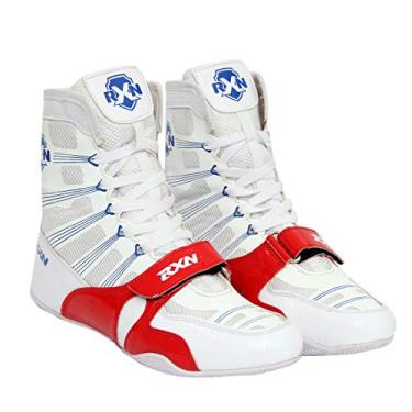 Imagem de RXN Botas de boxe Knockout, Branco/Vermelho, 38
