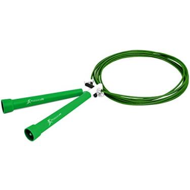 Imagem de ProsourceFit Corda Speed Jump Rope de 25 cm de comprimento ajustável, virada super rápida para Crossfit, Cardio, Boxe, Verde