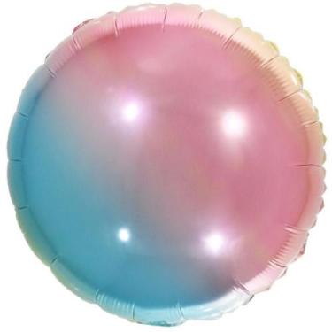 Imagem de Balão Metalizado Redondo Arco-Íris 18" (45cm) - Make+