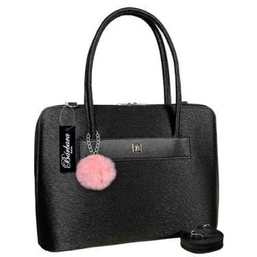 Imagem de Bolsa Feminina Notebook Pasta Maleta Chaveiro Pompom Fashion - Bárbara