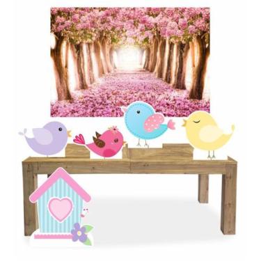 Imagem de Kit Display de chão totens Jardim Encantado 5 Pçs + Painel 150x100m - 