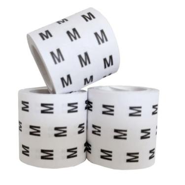 Imagem de Etiqueta Adesiva Tamanho Identificação Roupa Rolo Com 2000 unidades Co