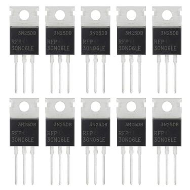 Imagem de ALLECIN Rfp30n06le transistores mosfet de potência de canal n 30a 60v p30n06le transistor mosfets 30 amp 60 volts para-220 (pacote com 10 peças)