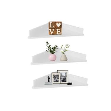 Imagem de Trio prateleiras canto em MDF Kit com 3 prataleiras cantoneira - Eraum