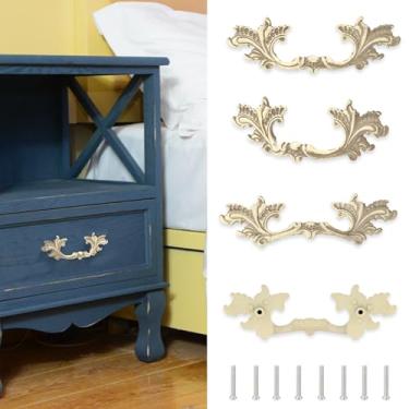 Imagem de Brosay Puxadores de Gaveta Provincial Francesa Estilo Europeu Vintage Puxadores de Gaveta 12 cm Chique Gasto para Móveis Armário Porta de Armário 4 Peças (Arroz)
