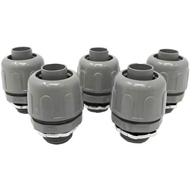 Imagem de Sealproof Conector de conduíte elétrico reto não metálico de 1,27 cm, certificado pela UL, 1,27 cm de diâmetro, pacote com 5