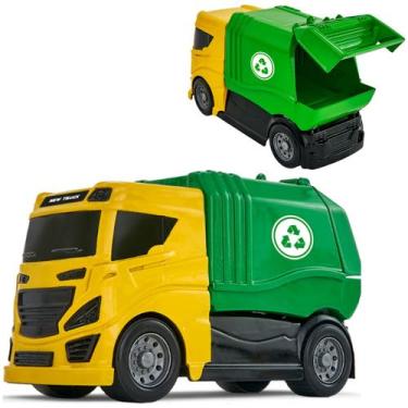 Imagem de Brinquedo Infantil Caminhão 30cm Grande Coletor Lixo Menino - BS Toys