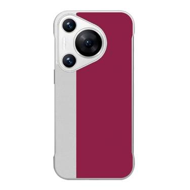 Imagem de LTLMYDAM Capa para Huawei Pura 70 Ultra/70 Pro/70 Pro+/70, couro sem moldura, minimalista, bloqueio de cor, capa fina elegante para homens e mulheres, rosa, 70 Pro+