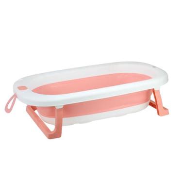 Imagem de Banheira Dobrável Infantil Retrátil Rosa Portátil Para Bebê CBS0293 - 
