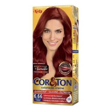 Imagem de Coloração Creme Cor&Ton 6.66 Louro Escuro Vermerlho - Niely