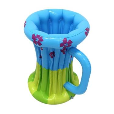 Imagem de EHJRE Cooler inflável inflável caneca de cerveja mais refrigerador flutuante bebida refrigerador mais frio para festas, Azul