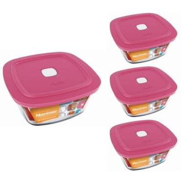 Imagem de Pote Vidro Quadrado Facilita C/ Tampa 500ml Marinex 3Un - NADIR FIGUER