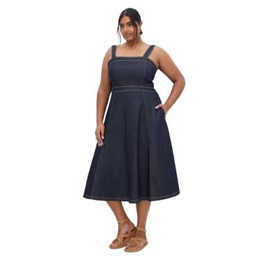 Imagem de City Chic Vestido feminino plus size - Averie, Jeans escuro, 52