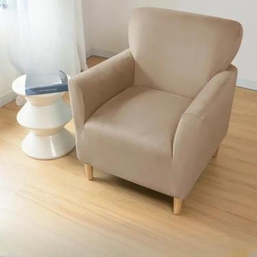 Imagem de Capa de veludo para poltrona, 1 peça, super macia, elástica, para poltronas de clube, cor sólida, capa para sofá individual, para banquetes, hotéis, casa, capa para sofá de clube A3, 1 peça