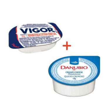 Imagem de Kit Manteiga Vigor + Cream Cheese Danúbio Sachê 15 Unid Cada - Santa I