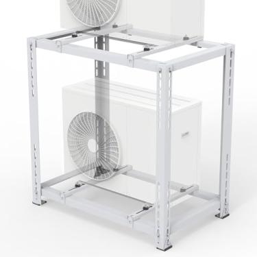 Imagem de Memrita Mini suporte de chão dividido de níveis duplos para 9.000-18.000 BTU Mini ar condicionado dividido e sistema de bomba de calor, suporte condensador resistente para unidade CA externa, mini