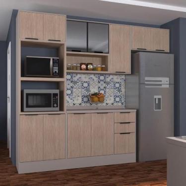 Imagem de Armário Cozinha Completa 4 Peças 270cm Stylo c/ Torre Quente - Casa La