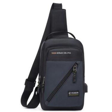 Imagem de Mochila de Ombro Transversal Compacta Unilateral USB Trava de Código R