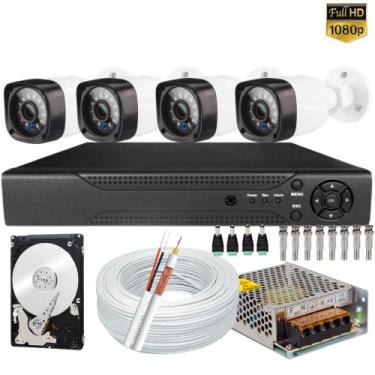 Imagem de Kit Dvr 8 Canais Acesso Internet P2p com Acessorios 4 Câmeras Seguranç